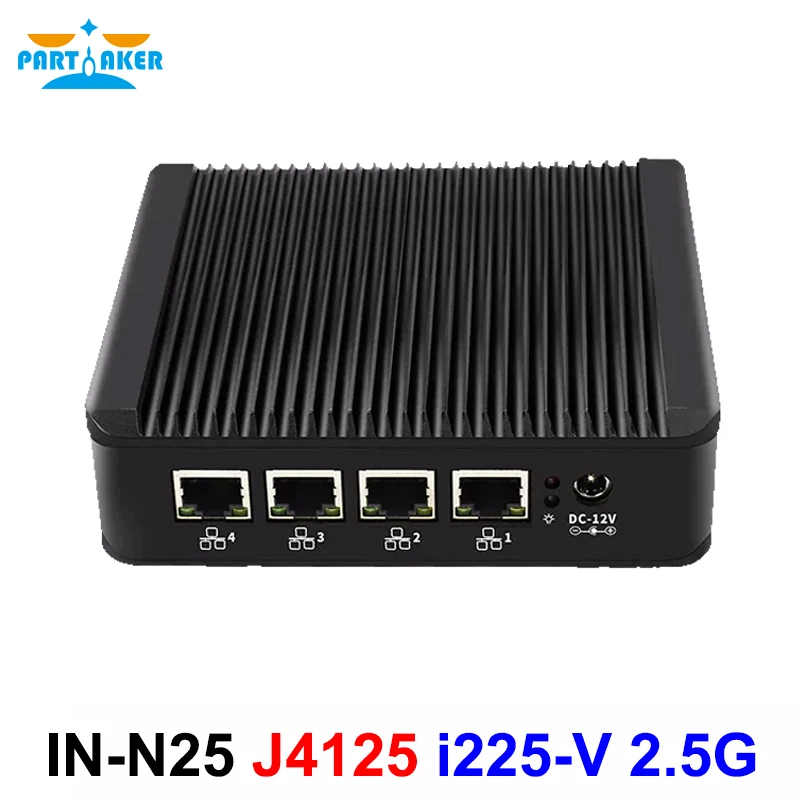 Router Morbido Senza Ventola Intel Celeron J4125 Mini Pc Quad Core 4X Intel I225-V 2.5G Lan Hd Vga Pfsense Firewall Appliance Esxi Aes-Ni