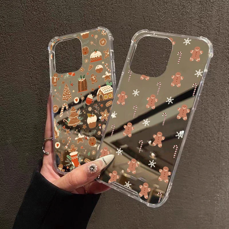 Festive Christmas Biscuit Man Mirror Acrylic Phone Case