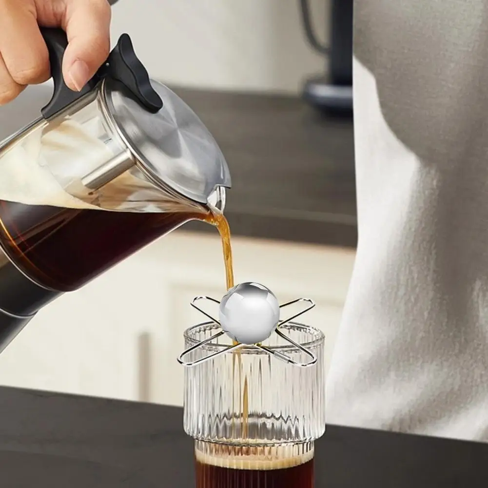 Ice Ball Unlock Coffee True Flavors Ice Ball Tools With Stainless Steel Sphere Reusable Non-diluting Coffee Cooling Tool