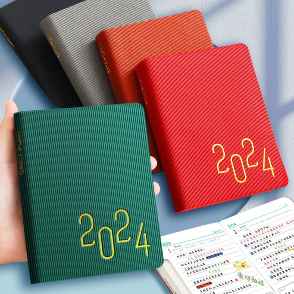 

PU Leather 2024 Agenda Book New Stationery B6 Daily Weekly Planner 365 Days Journal Notepads