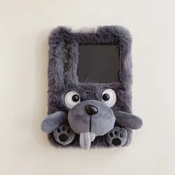 Japanese Korean Little Black Bear Plush Phone Case - Moto Razr 40 Ultra (HeiXiong - shu)
