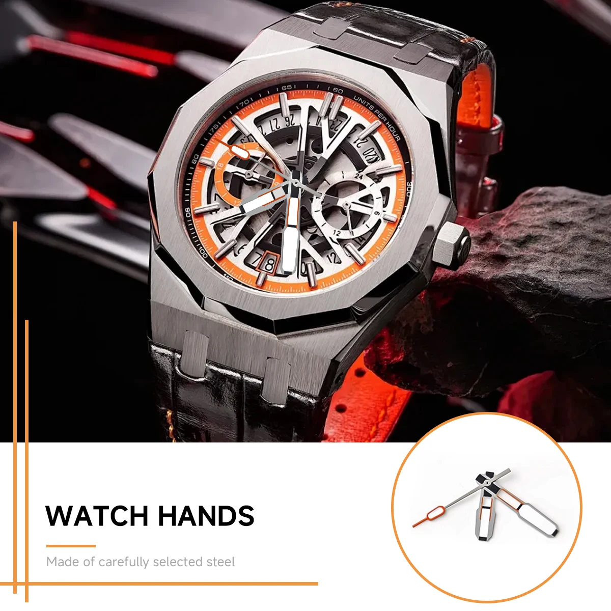 Luminous Green Mechanical Watch Hands - Enhanced Design