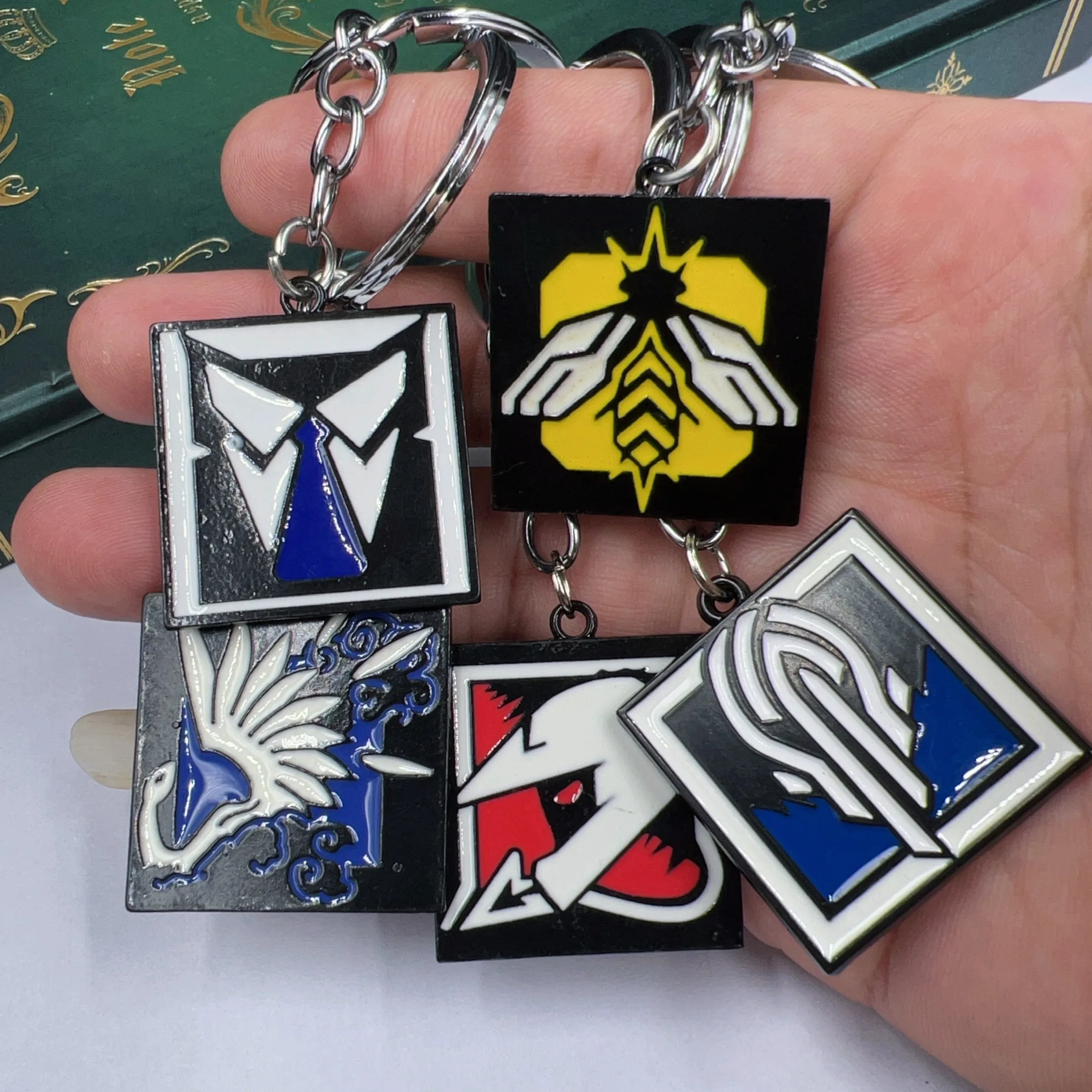 Rainbow Metal Enamel Keychain Six pcs Set Mutilcolor Key Ring