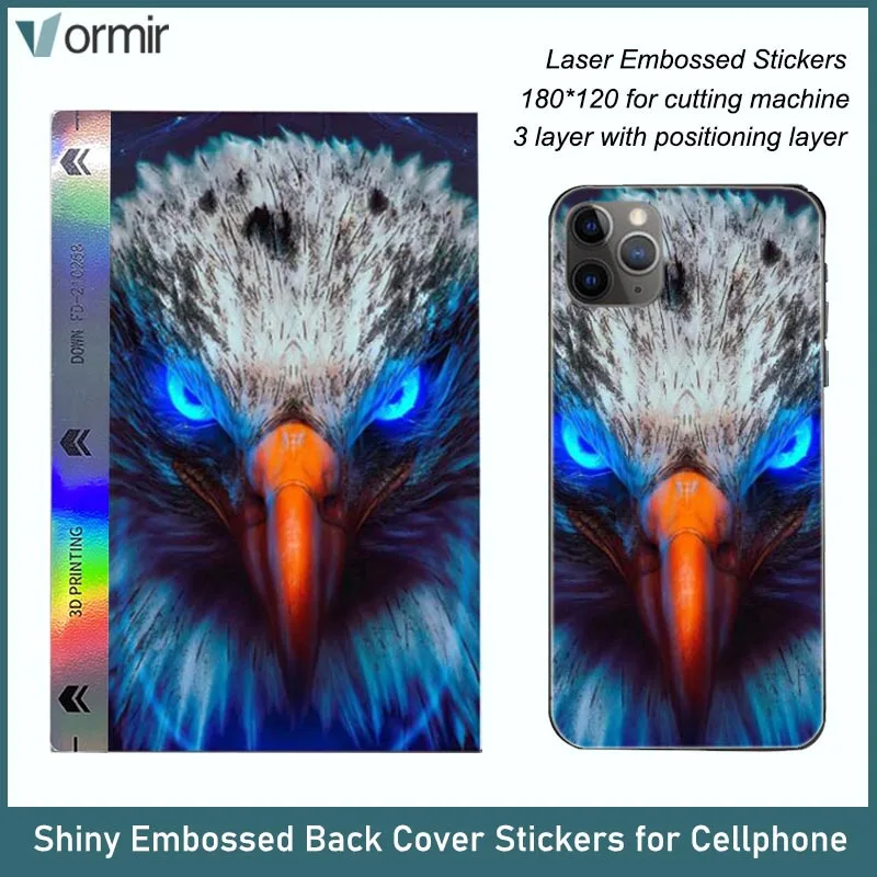 

Vormir 3D Embossed Mobile Phone Stickers Laser Shiny Print Back Cover Protector Skins for ss 890c Hydrogel Film Cutting Machine