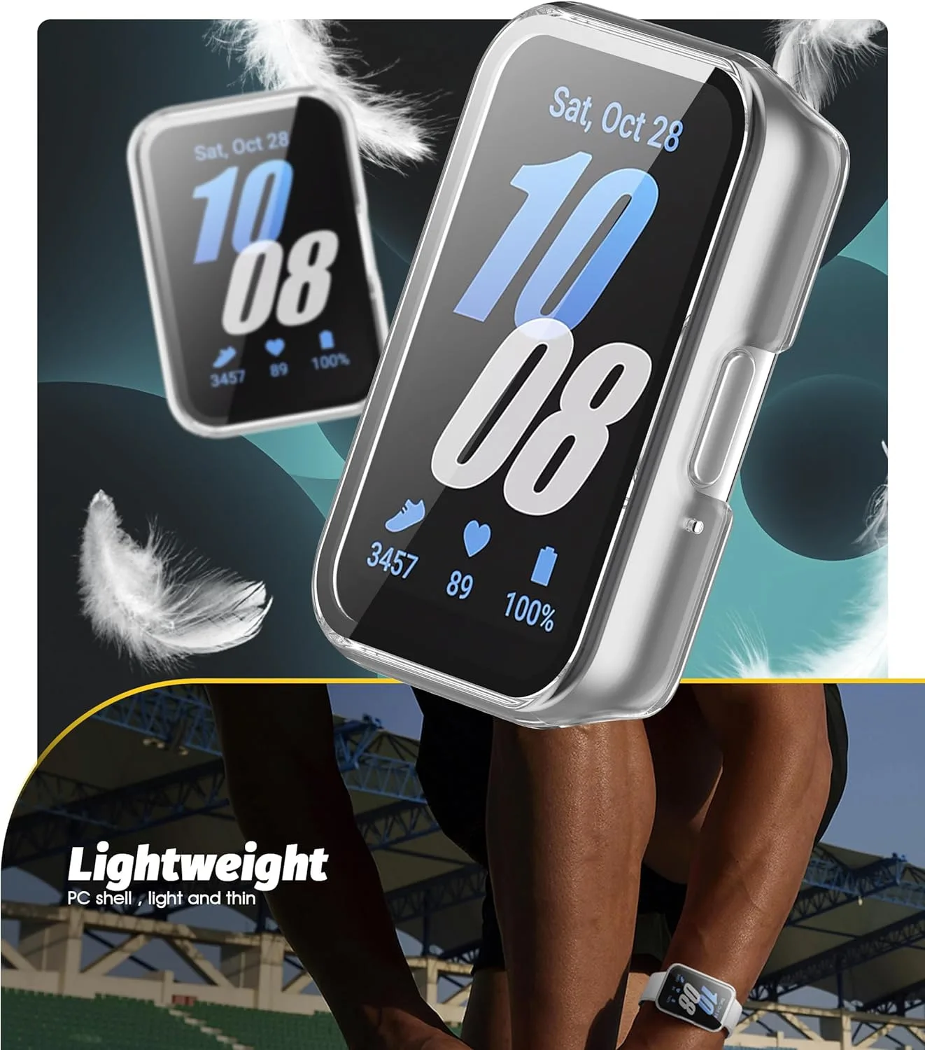 Full-Coverage Tempered Glass Watch Case with Durable Hard PC Frame - Drop-Proof Protection