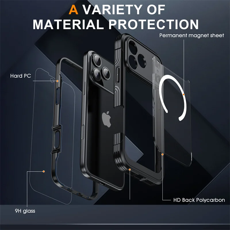 Ultimate Full Body Magnetic Case with Screen Protector - Magsafe Shockproof Design