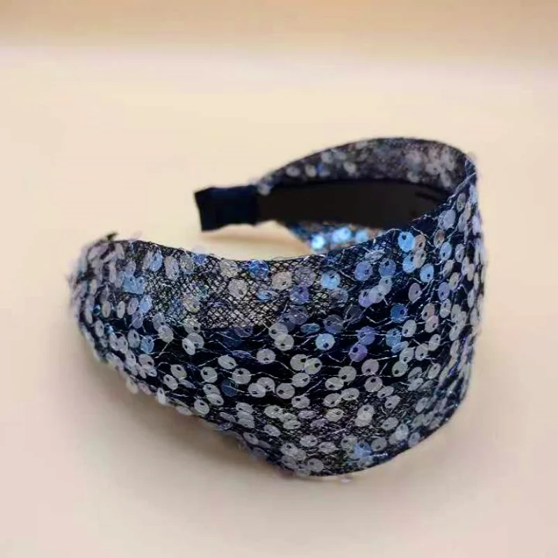 Herbst- und Winter-Mode-Stirnband für Frauen mit Breitem Glänzendem Gezahntem Rutschfestem Rand Haaraccessoires Elegantes Stirnband