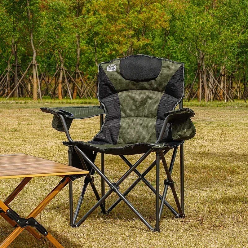 Outdoor Portable Insulated Camping Folding Chair Thick Oxford Cloth Beach Chair Comfortable Backrest Leisure Fishing