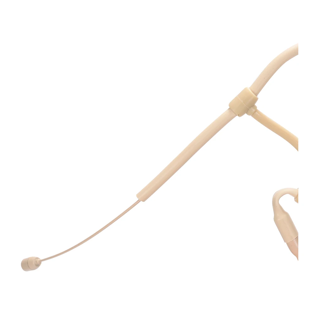IiiMymic Single Earhook Headset Microphone 3.5mm Jack TRS Lockable Beige Headworn Mic for Sennheiser Wireless BodyPack System