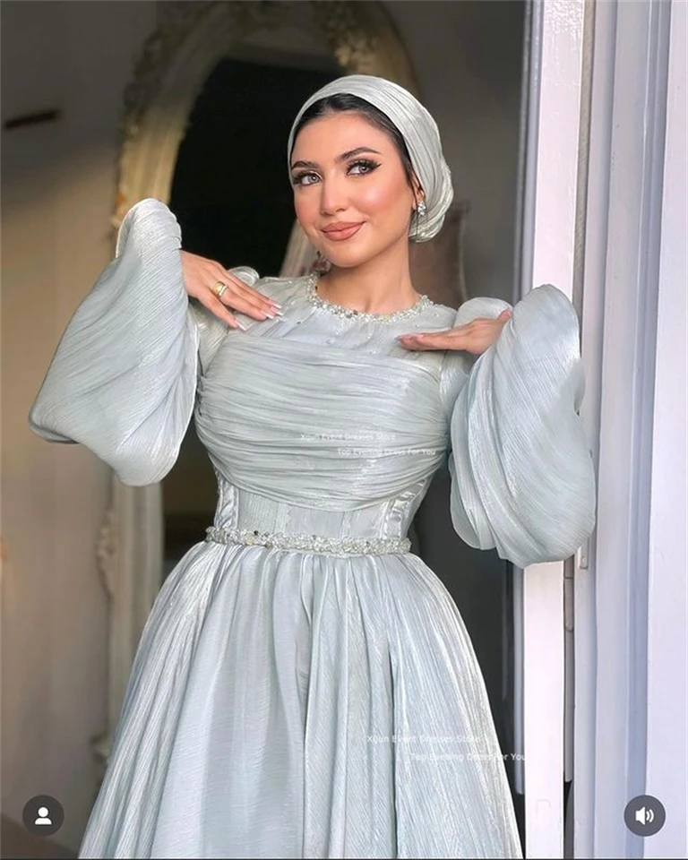 Xijun-シルクサテンプロムドレス,モロッコのカフタン,イブニングドレス