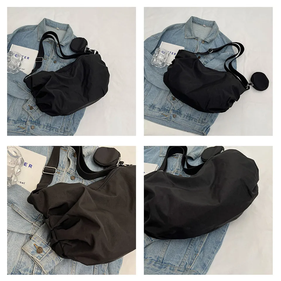 Casual Solid Color Women Crossbody Bags Luxury Designer Shoulder Bag Canvas Cloth Lady Messenger Bag Mobile Phone Bag