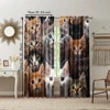 2 pcs, versatile polyester transparent curtains for home decoration Cute Cats for use in bedrooms and living rooms 3