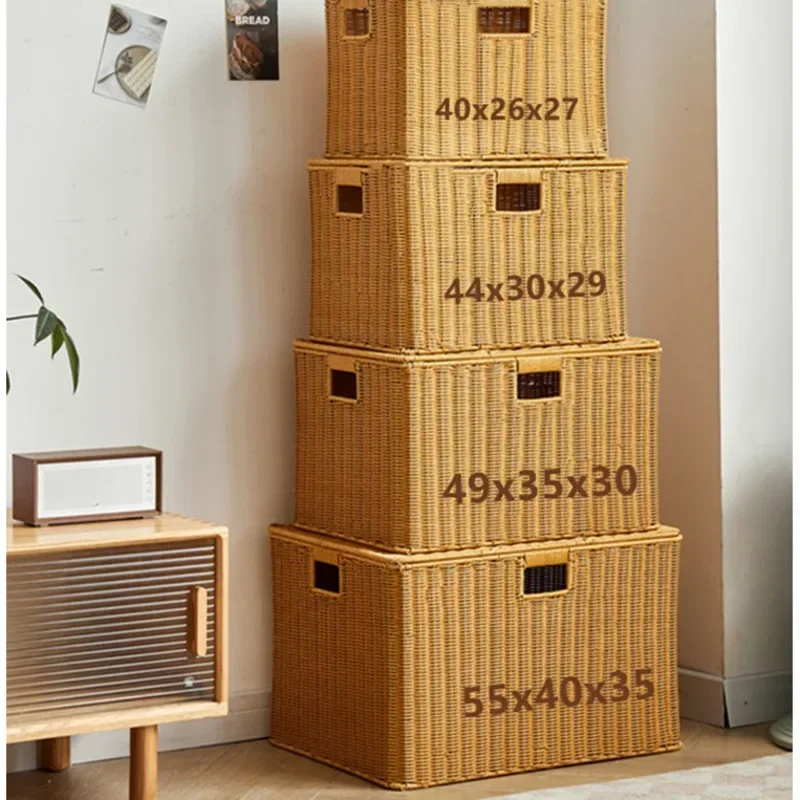 Large Rattan Woven Storage Basket, Clamshell Design, Breathable Organizer, Stylish Practical Supplies, Modern Home 5