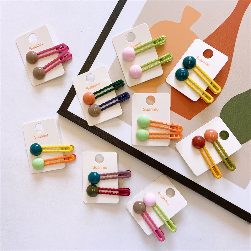 2 teile/satz einfache Haars pangen für Mädchen süße haarspange Baby haarspangen Kinder Kopf bedeckung Clips für Haar Bobby Pins haarschmuck mädchen – Detail 1
