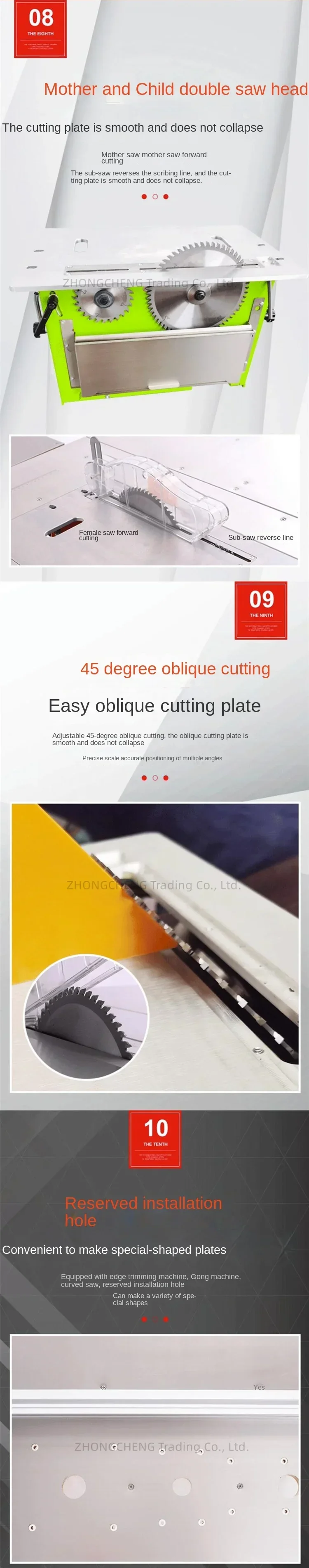 New Electric Dust-free Saw Table Woodworking Push Table Dongwei Mother-saw Brush