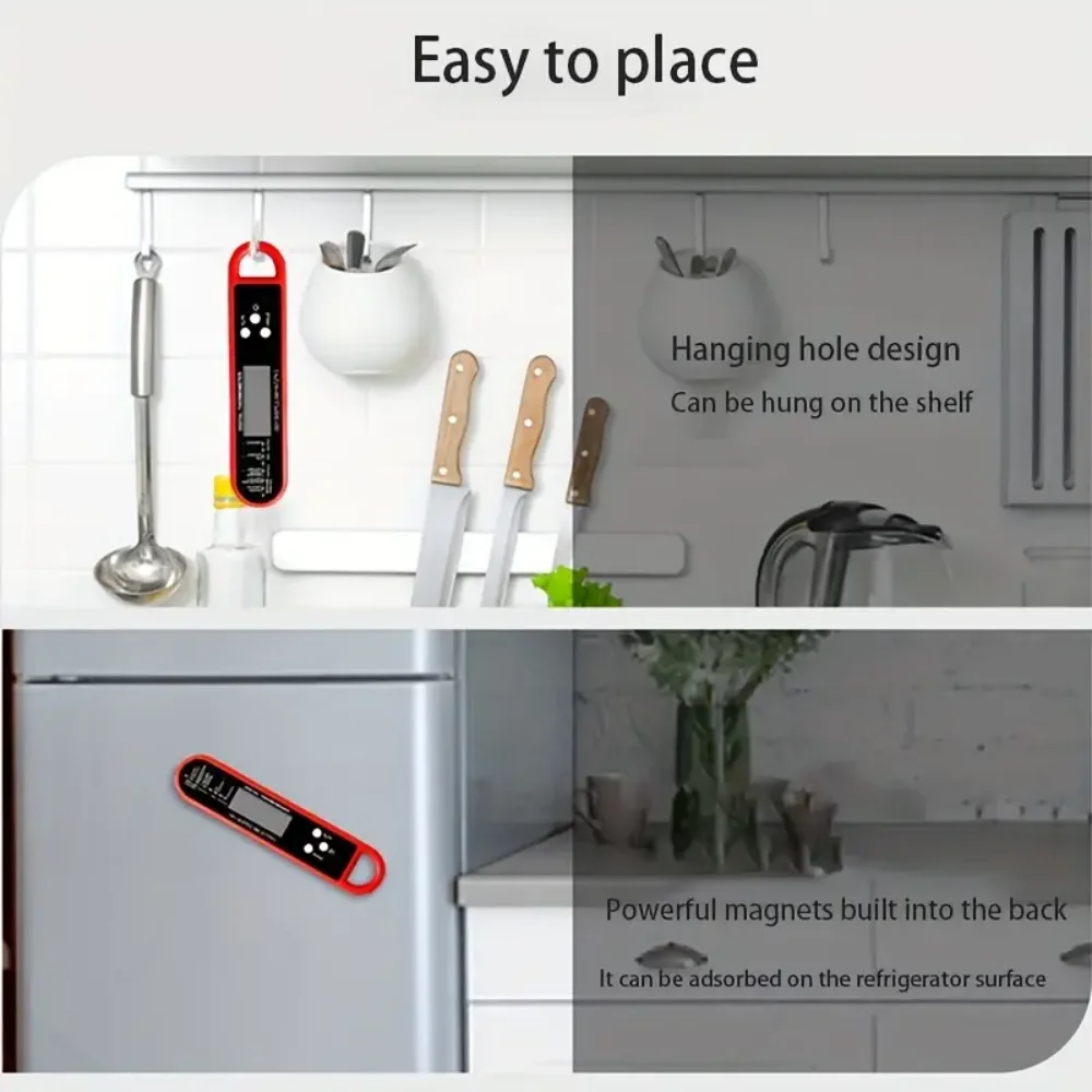 Stainless Steel Digital Instant Read Cooking Thermometer with Probe