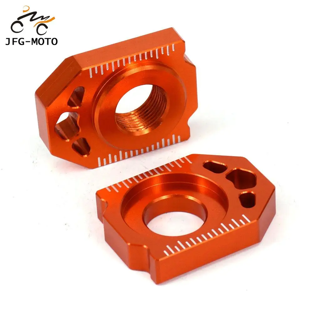 For KTM 85 125 150 200 250 300 350 450 525 530 SX SXF XC XCF EXC EXCF XCW XCFW Motorcycle CNC Rear Chain Adjuster Axle Blocks motorcycle chain adjuster