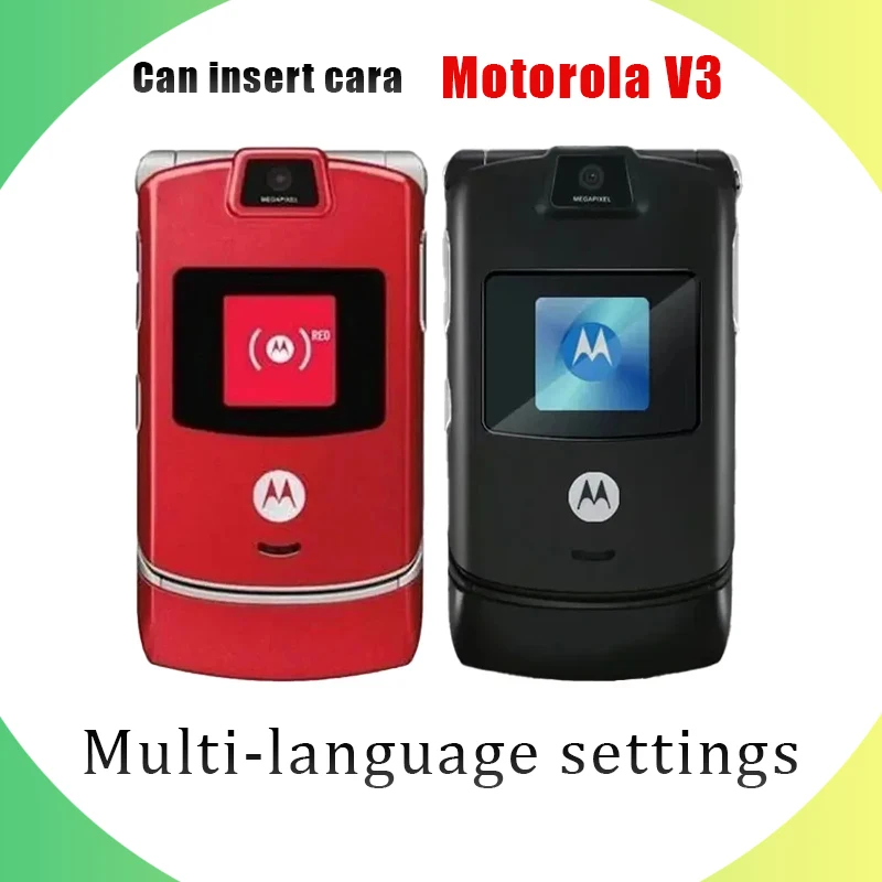 

Free Shipping Motorola RAZR V3 Refurbished - Original Unlocked Flip Bluetooth Phone GSM 1.23 MP Camera 850/900/1800/1900