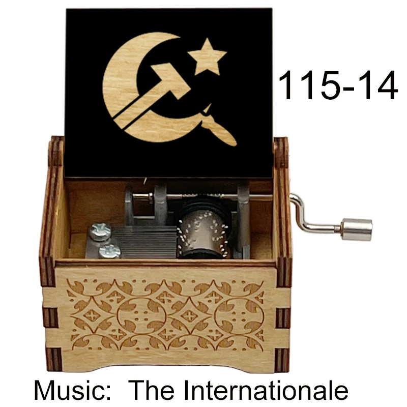 Music Box Wooden The Internationale Music Box hand Musical Box Gift For students workmate friends father mother grandfather new year gift
