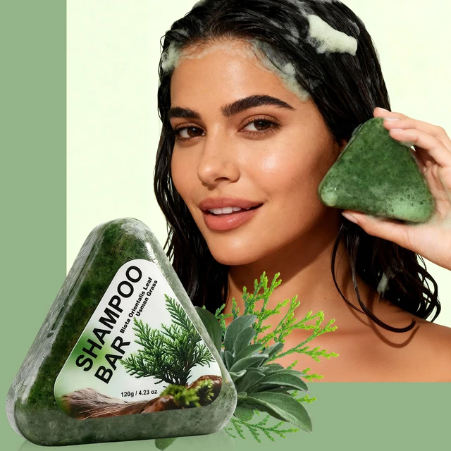 Usman Herbe Shampoo Bar pour la croissance des cheveux, anti-chute, contrôle de l'huile, barre de savon biologique naturel 1