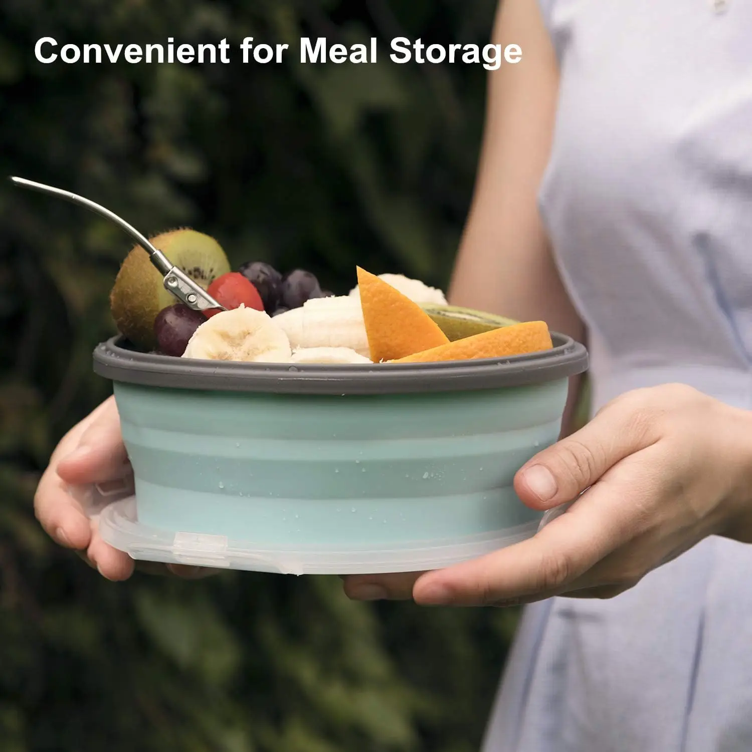 Collapsible Silicone Food Storage Bowls with Lids