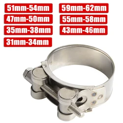 Stainless Steel Adjustable Motorcycle Exhaust Pipe Clamp Clip (64 - 67mm)