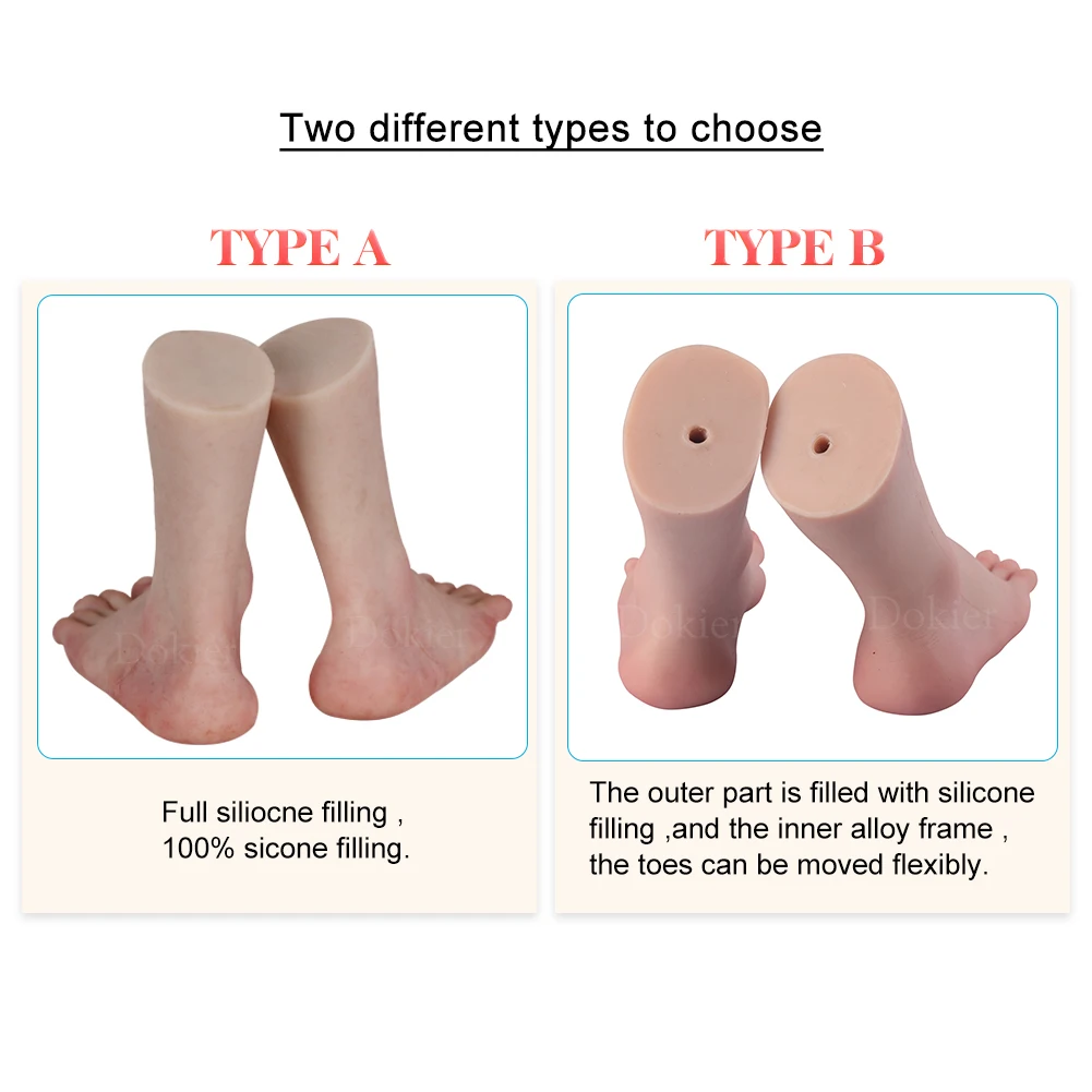 Dokier Realistic Silicone Material Female Hands Model Lifelike Silicone Female Hand Foot Mannequin for Hand Art Jewelry Display 3