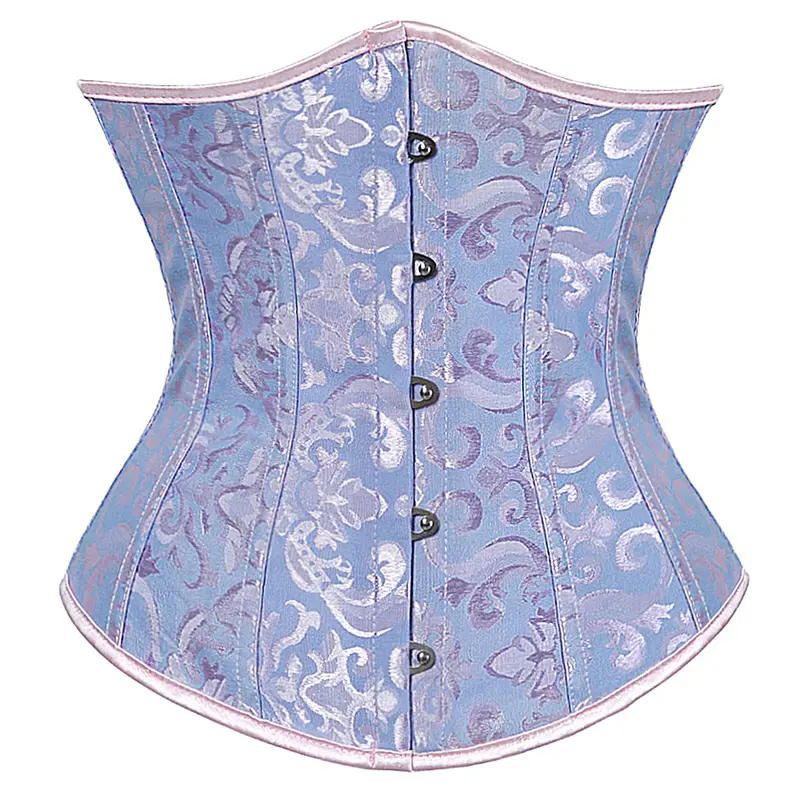 Underbust Corset Plus Size Gothic Corset Cincher Medieval Corsets for Women Jacquard Vintage Waist Corset Top Black White Purple - Image 24