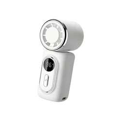 Compact Turbo Handheld Fan with 5 Speed Settings and LED Display (White)
