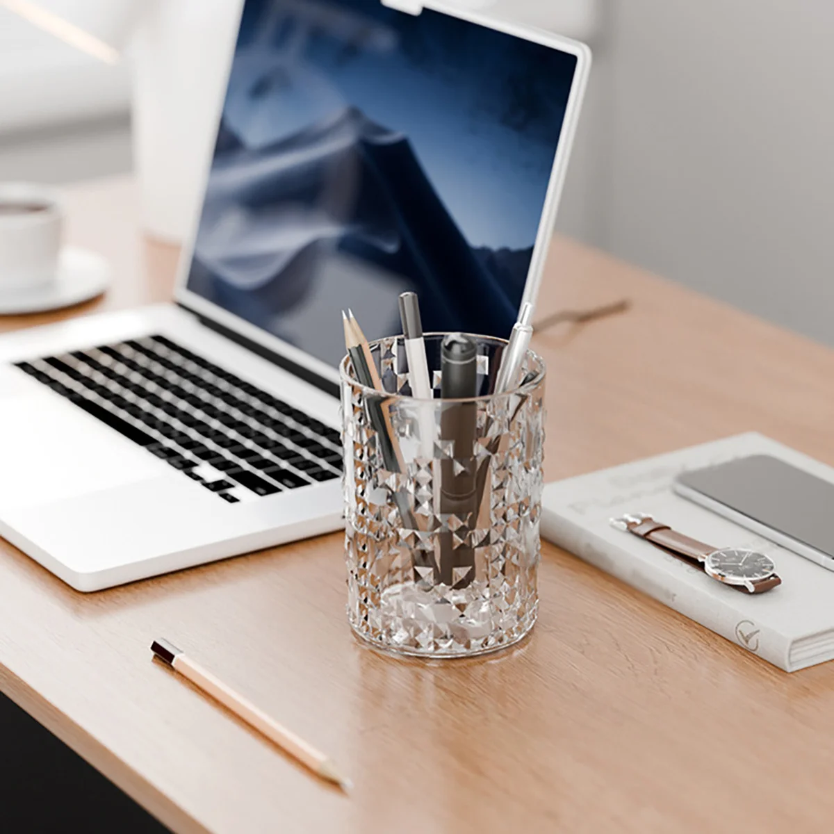 Light Luxury Mouthwash High Appearance Brush Transparent Couple Set Toothbrush Home Wash Cup Glacier Pattern_voghion.com