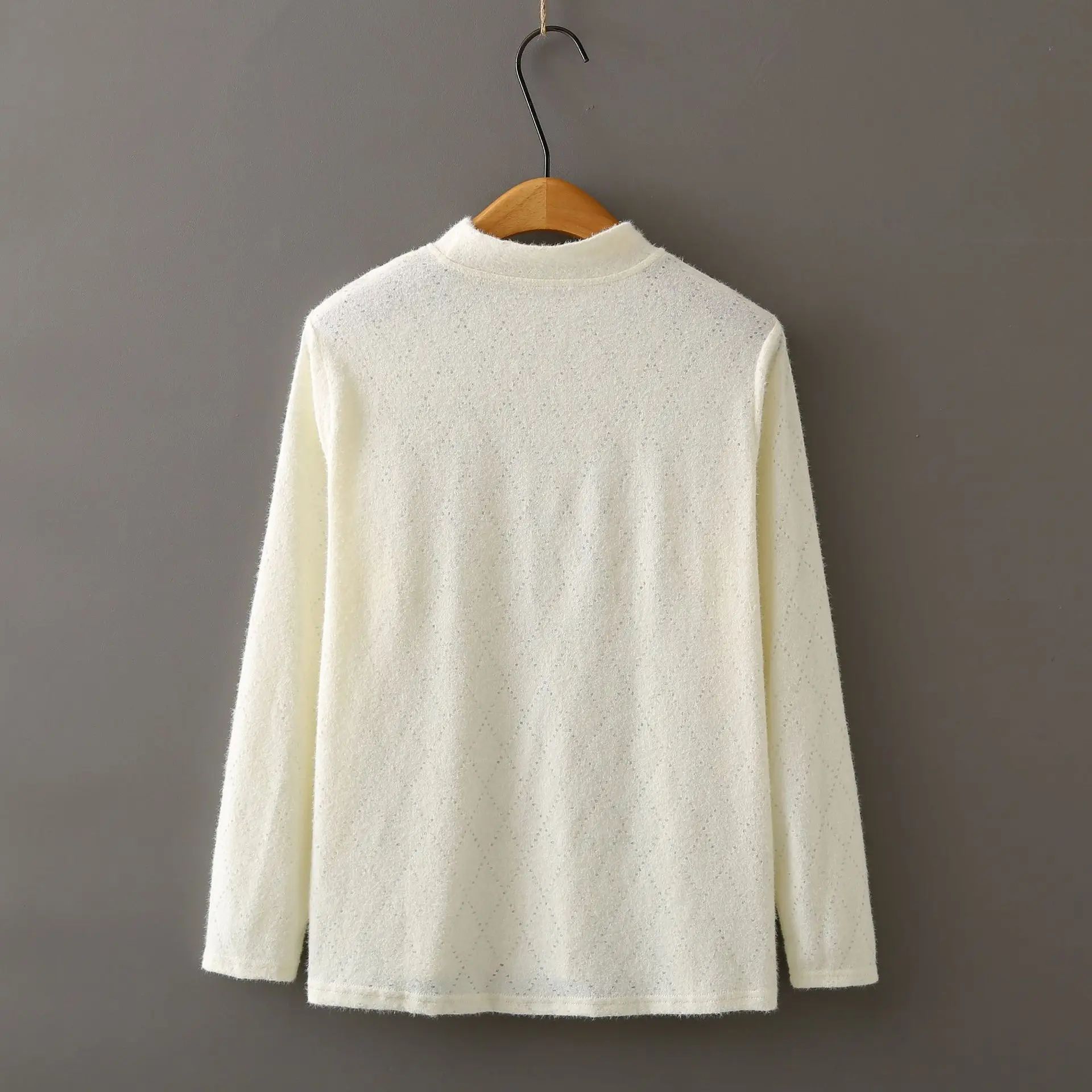 XXXXL Fashion Plus Size Women's T-Shirt New Autumn Solid Color Brushed Lace Long Sleeved Inner Tops 640