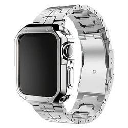 Luxury Titanium Strap Case with TPU Cover - Series 3 2 1 42mm (S - Silver)