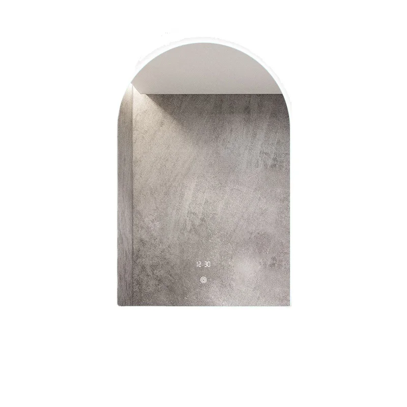 Smart Arched Mirror Washroom Wall Mounted Led Aesthetic Bluetooth Bathroom Mirror Unbreakable Illuminated Espejo Pared Furniture