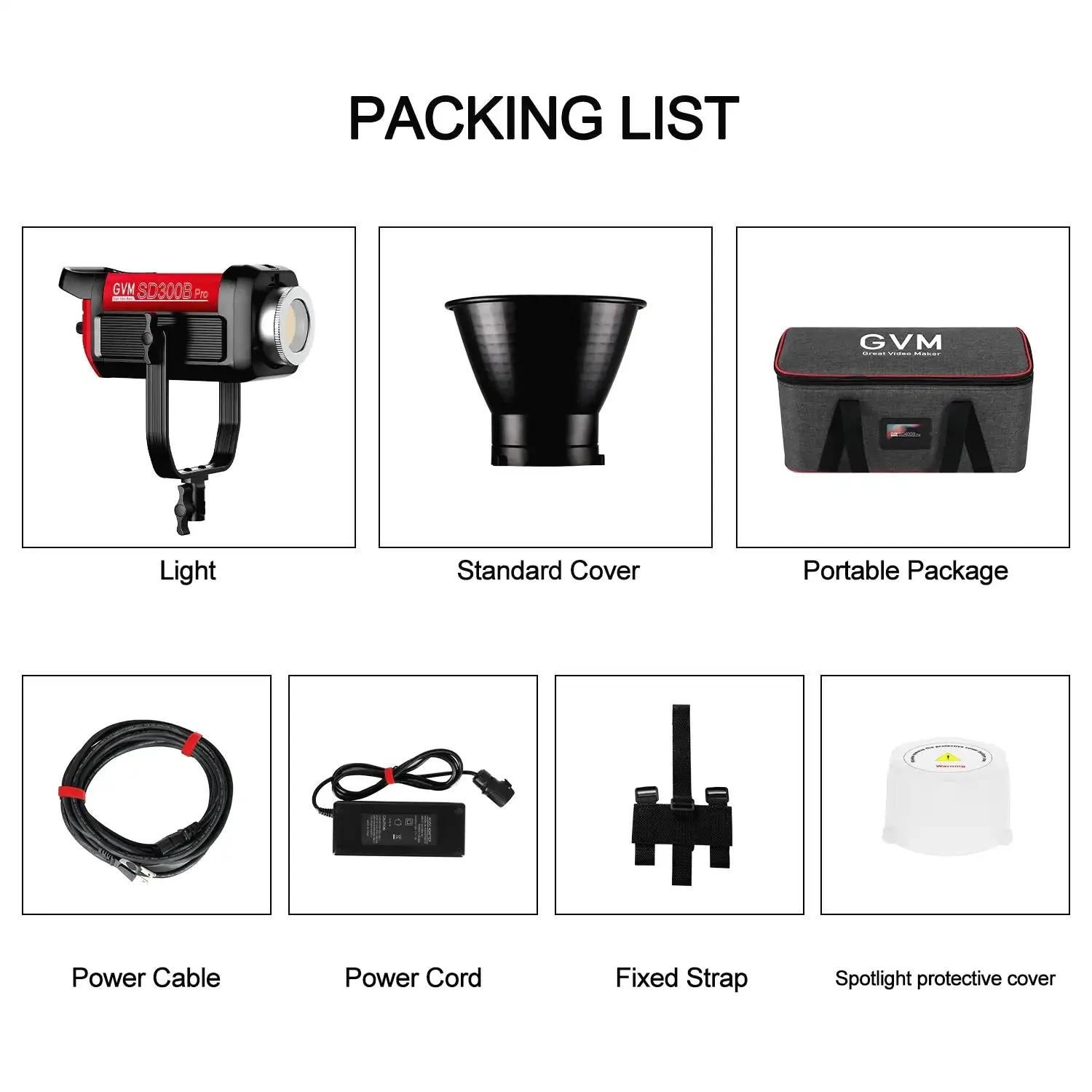 GVM SD300B Pro 300W Video Studio Lights with Bowens Mount Softbox & Stand 2700K~
