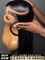 Perruque en cheveux humains brésiliens vierges, lisse et transparente, HD, 40-46 pouces, avec dentelle frontale 13x6 pré-épilée, perruque complète 360 en dentelle 1