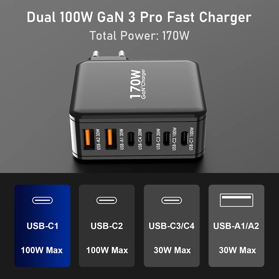 Ubigbuy Wall Charger GaN 6-Port