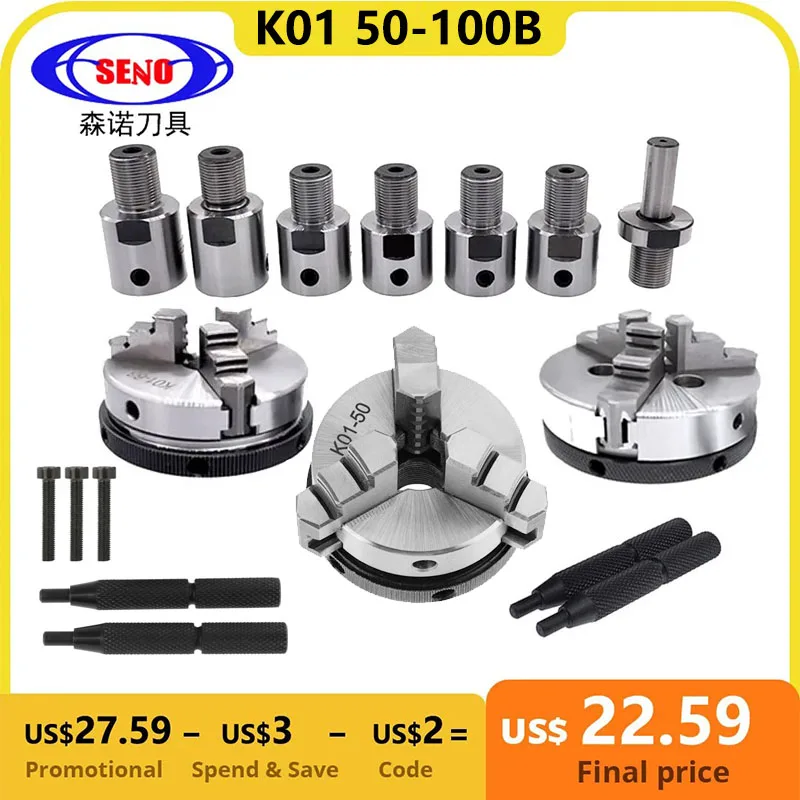 Senso K01-50 Mandrino Per Tornio A Tre Griffe M14 * 1 Biella Per K01-50/63/80/100 Mini Tornio Per Legno In Metallo Fai Da Te Autocentrante