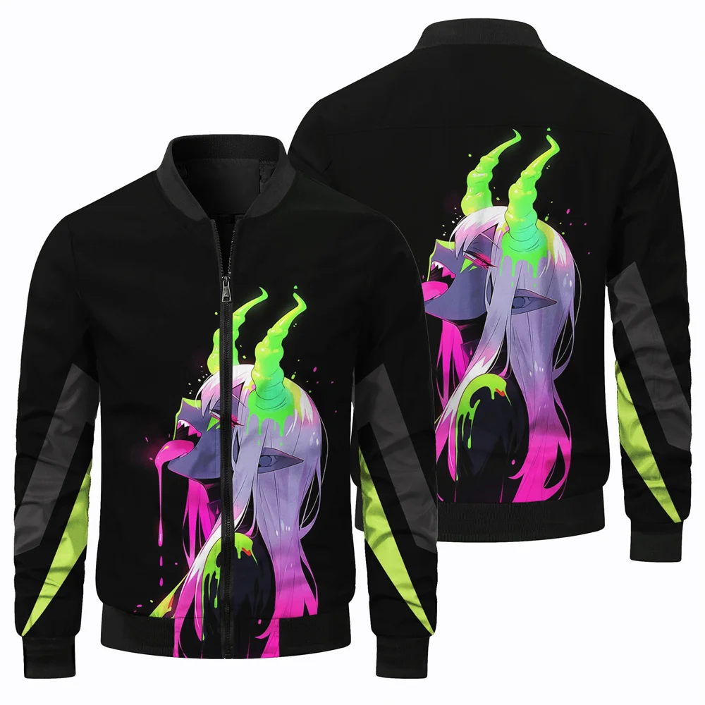 thumbnail image 1 of Chaqueta de vuelo de moda 2024 para hombre, nueva chaqueta de invierno con estampado de personajes de dibujos animados en 3D, abrigo cortavientos informal de moda para hombre, 1 of 5