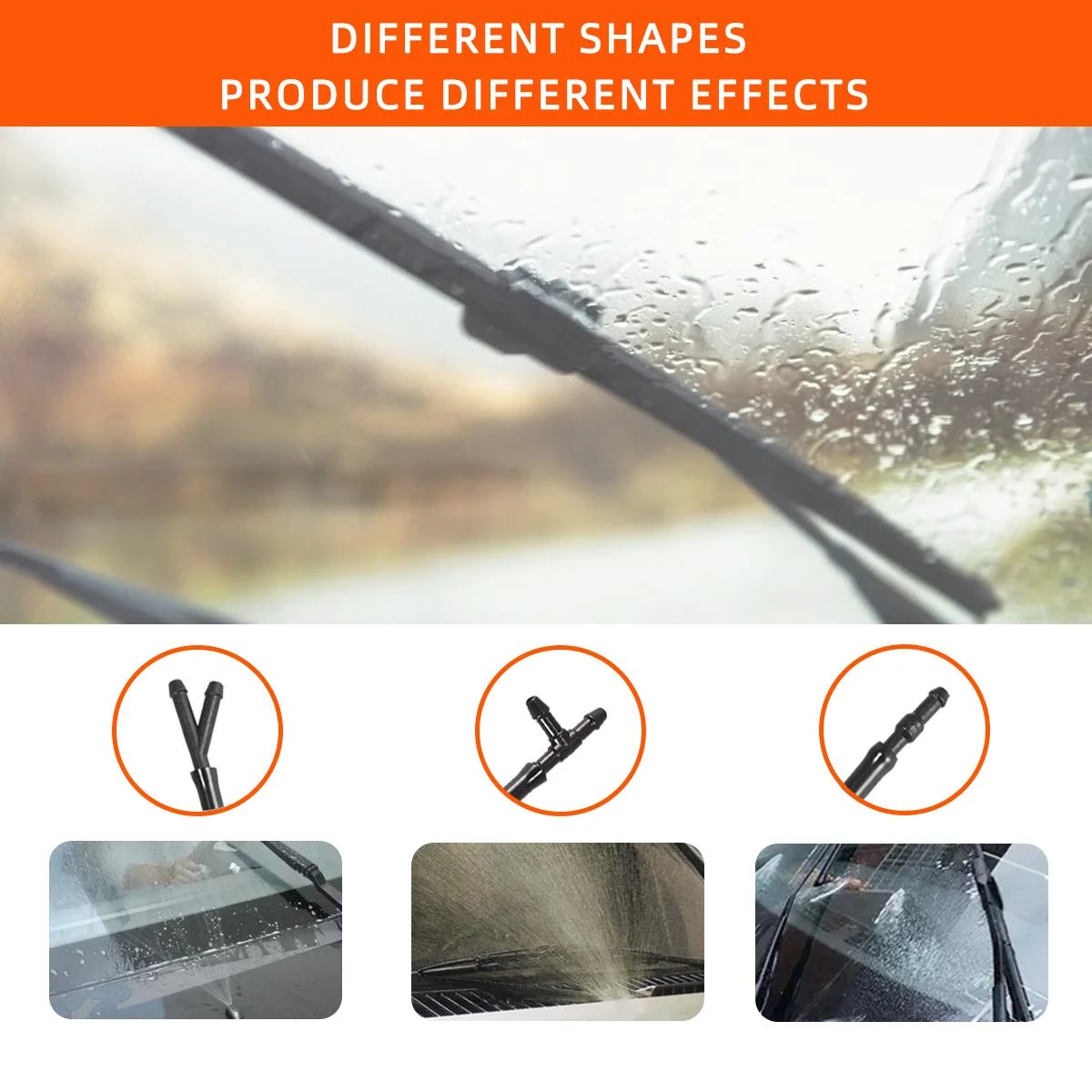 Universal 2-Meter Windshield Washer Nozzle Hose with Direct Spray Head