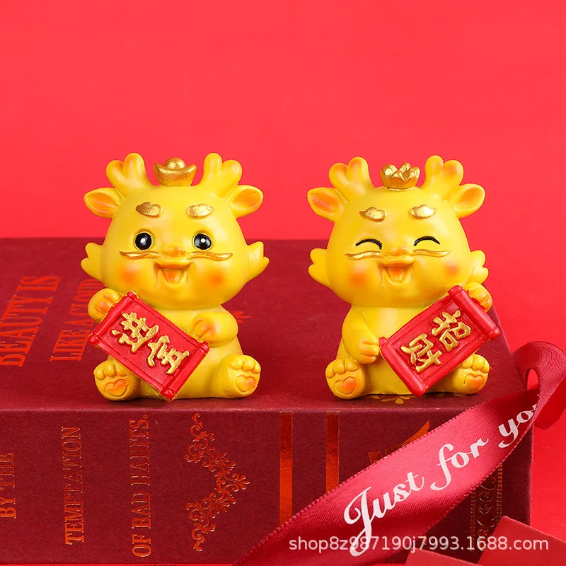 

Dragon Year Chinese Zodiac Figurines Miniature Dragon Figurines 2024 Year of Dragon Statue Feng Shui Ornament for Office Home
