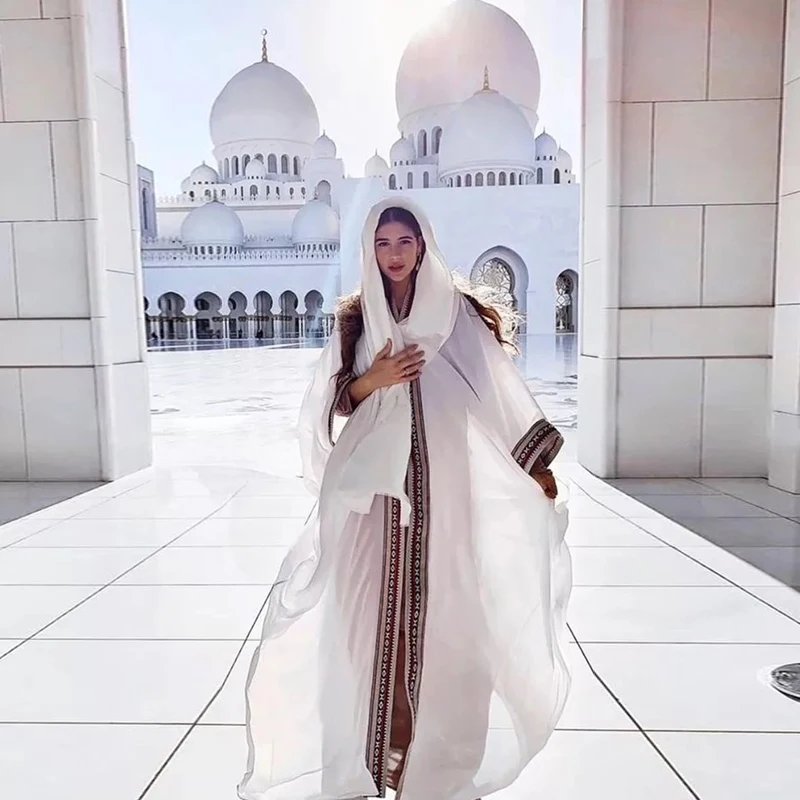 

Holiday Shawl Desert Seaside Long Sleeve Mopping Sun Clothing Belt Embroidered Robe for Women