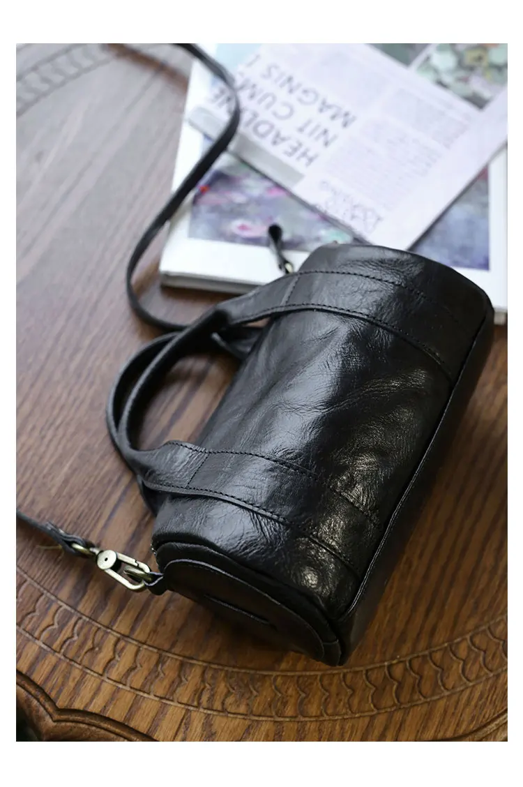 Einfache Vintage-Handtasche aus pflanzlich gegerbtem Rindsleder für Damen, kleine Freizeittasche für Outdoor-Partys, niedliche Umhängetasche aus echtem Leder – Detail 25