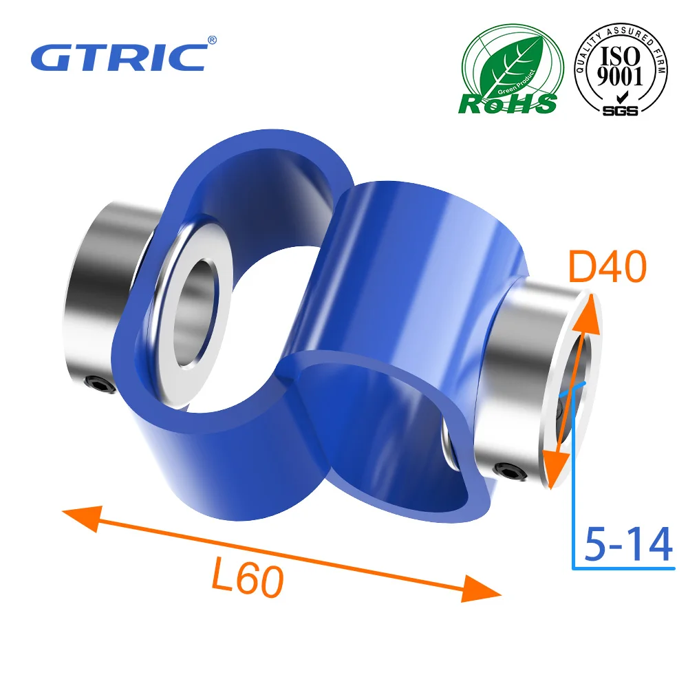 Gtr-encoder D40l60 Acoplador Plástico de Formas Elástico Liga de Alumínio Acoplamento Angular Declinação Excêntrica
