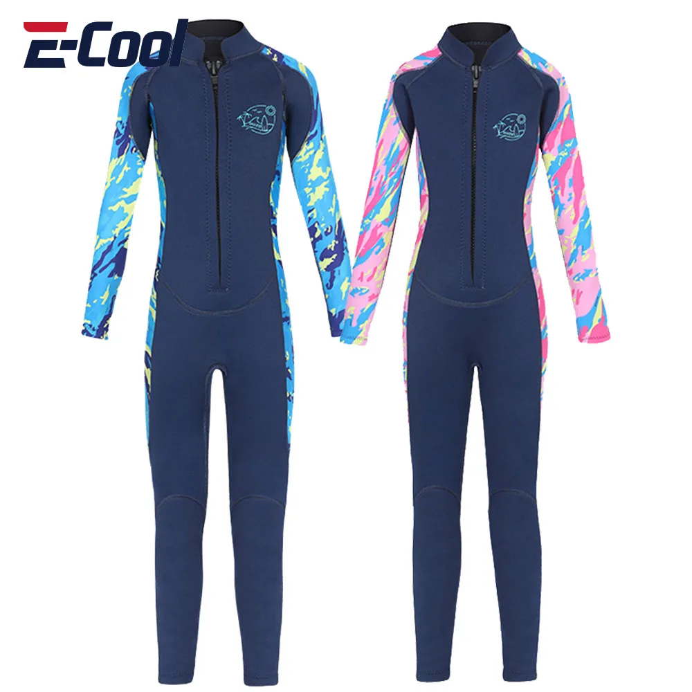 

2.5mm Neoprene Swimwear Wetsuit for Boys Girls Surfing Beach Swimsuit Kid Diving Suit Kayak Scuba Freediving Bath One Piece