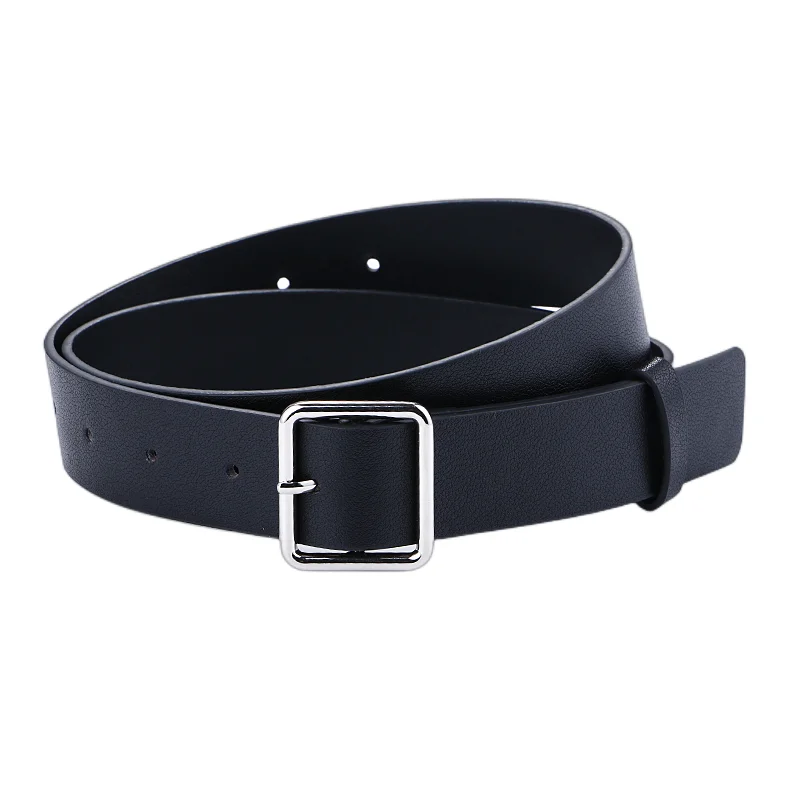 Newest Design Woman Belt Silver Square Pin Buckle Leather Belts For Women Wide Wrap Cinturon Jeans Black Kemer Party Decorated newest design woman belt silver square pin buckle leather belts for women wide wrap cinturon jeans kemer party decorated