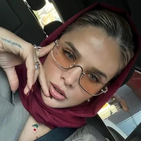 Lunettes de soleil demi-cerclées en métal de marque de luxe pour femmes, forme rectangulaire, sans monture, lunettes de soleil pour hommes, protection UV, style rétro punk Y2k, UV400 2