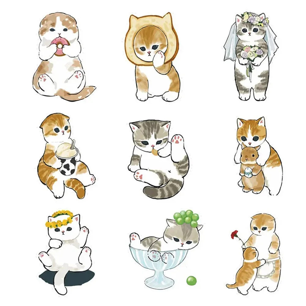 29pcs Hand Account Cute Cat Stickers Goo Card Korean Ins Style Diy