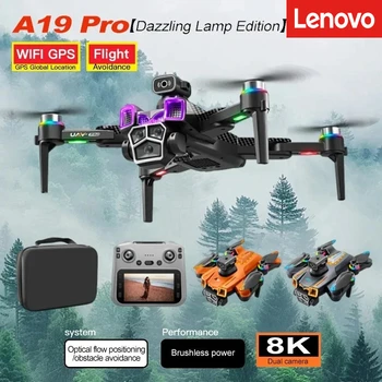 Drone Lenovo A19 Pro 4K Professionale 5G GPS HD con Doppia Fotocamera, Quadricottero Pieghevole Brushless per Fotografia e Giocattoli RC a Lunga Distanza