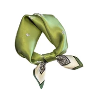 100% Silk Scarf Bandana Women Square Scarves Wrap Kerchief Green Mulberry Silk Spring Fashion Luxury High Quality Headband Hijab - Image 6