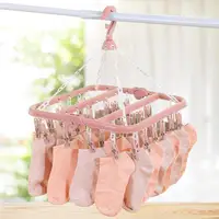 Underwear Hanger Swivel Clothes Hanger Drying Rack With 32 Clips Laundry Clothes Hanger Rotatable Hanger Clothes Drying Racks 1
